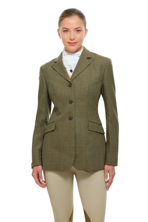 RJ Classics Women's Foxy Tweed Hunt Coat - Willow Green Plaid