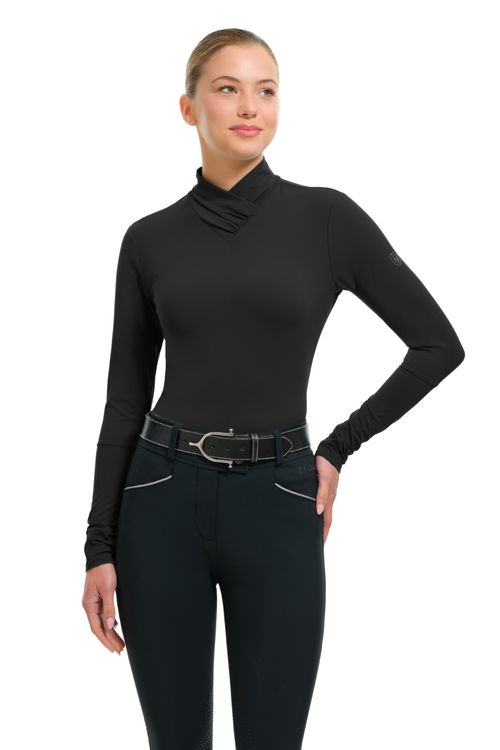 RJ Classics Women's Jamie Wrap Neck Schooling Shirt - Black