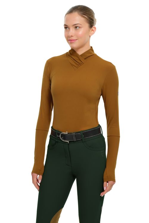 RJ Classics Women's Jamie Wrap Neck Schooling Shirt - Toffee