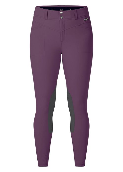 OUTLET: Kerrits Women's Crossover II Knee Patch Breeches - Large - Velvet Plum