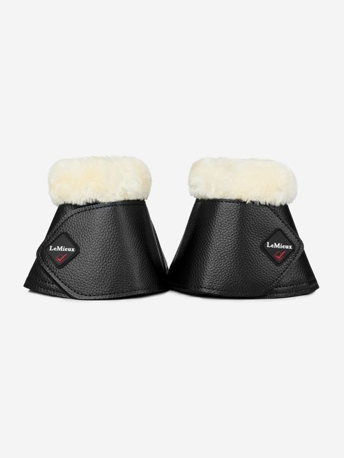 LeMieux Fleece Wrapround Over Reach Boots - Black/Natural