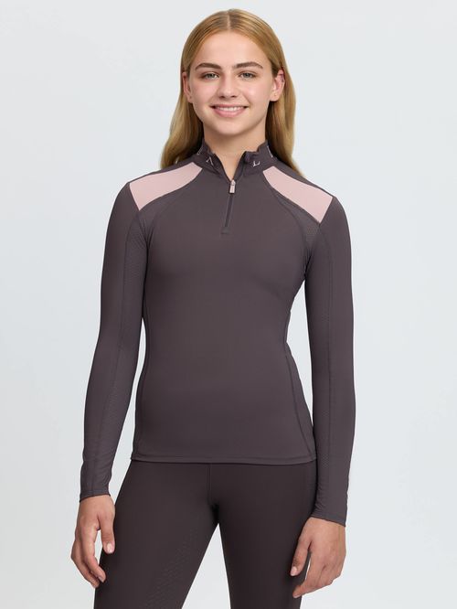 LeMieux Kids' Young Rider Mia Mesh Long Sleeve Base Layer - Cocoa