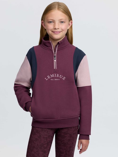 LeMieux Kids' Young Rider Viola Quarter Zip Sweatshirt - Bramble