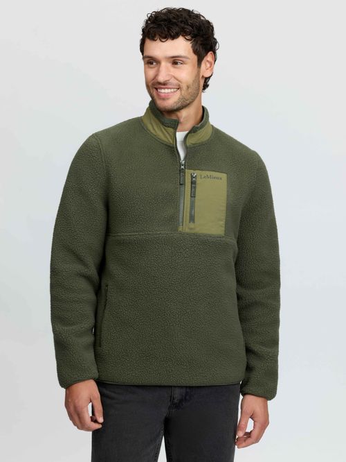 LeMieux Men's Borg Half Zip Sweatshirt - Olive