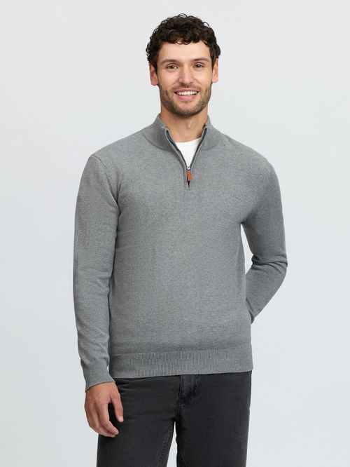 LeMieux Men's Quarter Zip Knit - Grey