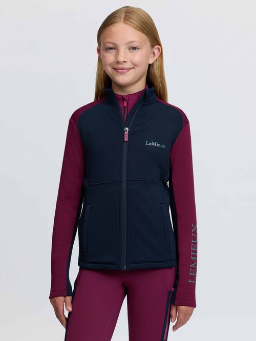 LeMieux Kids' Young Rider Bethany Zip Through Mid Layer - Blackberry/Navy