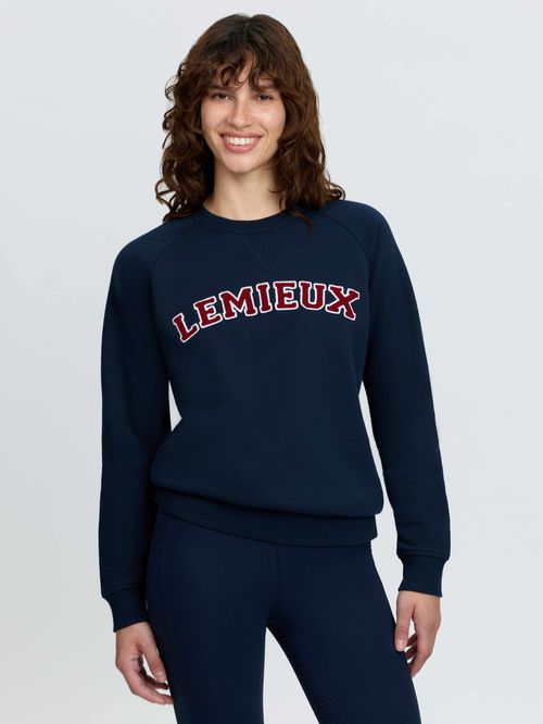 LeMieux Women's Vida Varsity Crew Neck Sweatshirt - Navy