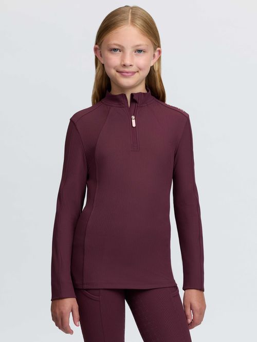 LeMieux Kids' Young Rider Raye Ribbed Base Layer - Bramble