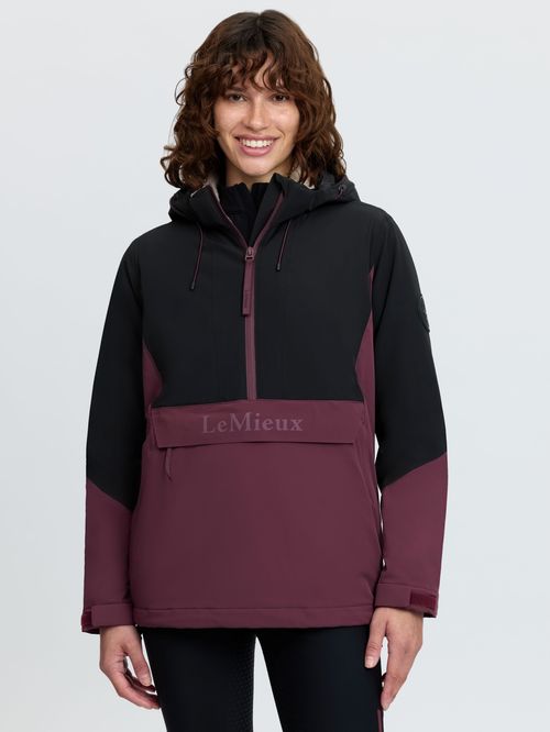 LeMieux Women's Phoebe Half Zip Waterproof Anorak - Black/Bramble