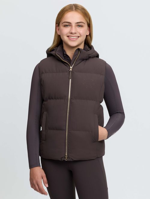 LeMieux Kids' Young Rider Joey Hooded Gilet - Cocoa