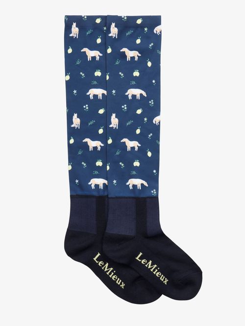 LeMieux Footsie Socks - Navy Lemon