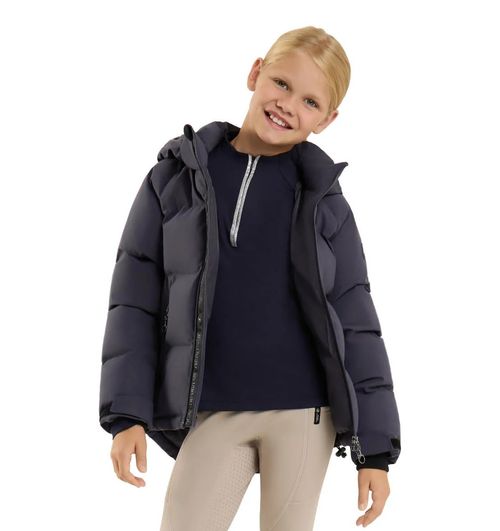 Horze Kids' Dina Puffy Padded Jacket - Seaborne Navy