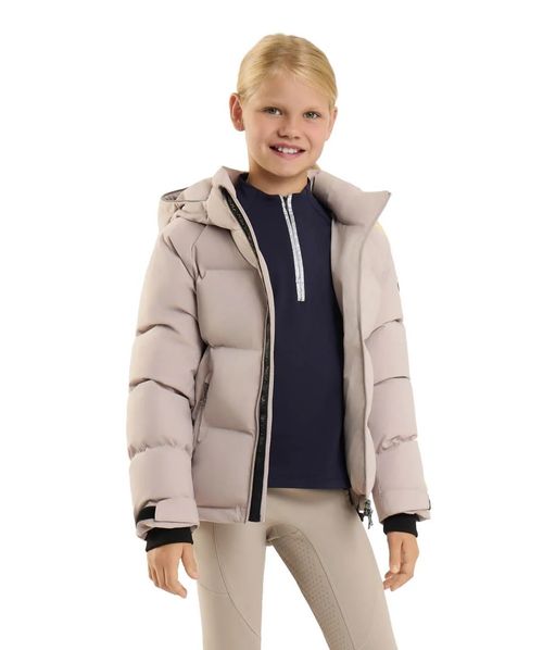 Horze Kids' Dina Puffy Padded Jacket - Desert Taupe