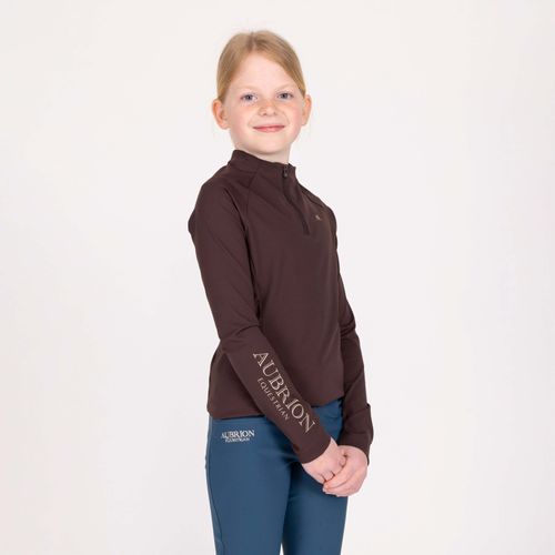Shires Aubrion Kids' Winter Long Sleeve Base Layer - Espresso
