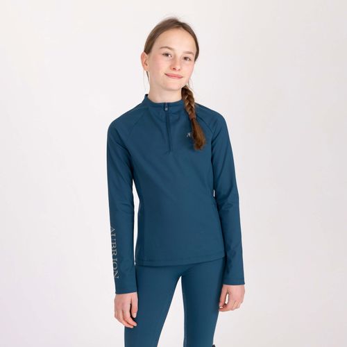 Shires Aubrion Kids' Winter Long Sleeve Base Layer - Estate Blue