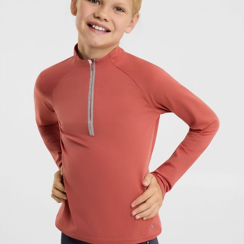 Horze Kids' Soraya Training Shirt - Dusty Cedar