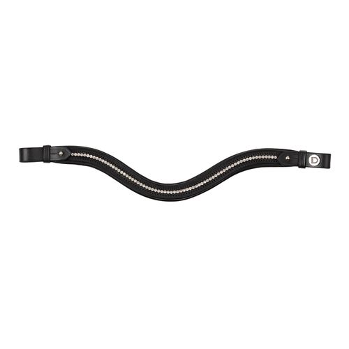 Dublin Curved Diamante Browband - Black