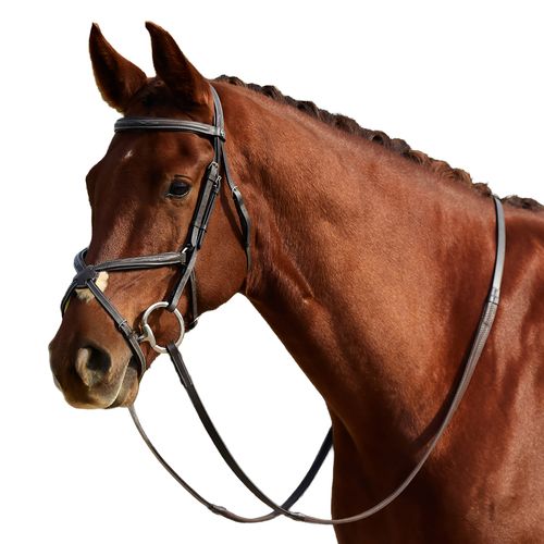 Dublin Padded Mono Crown Fancy Stitch Grackle Bridle - Brown