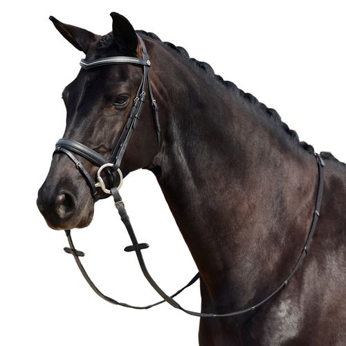 Dublin Padded Comfort Crown Crystal Flash Bridle - Black