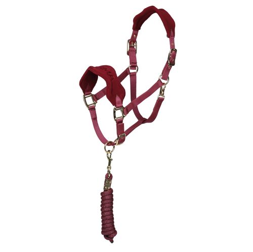 OUTLET: Shires ARMA Fleece Headcollar & Lead Rope - Horse - Black Cherry