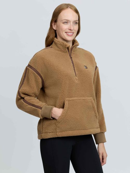 LeMieux Women's Avery Teddy Quarter Zip Fleece - Caramel