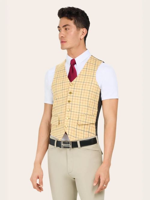 RJ Classics Men's Cheshire Hunt Vest - Almond Tattersall