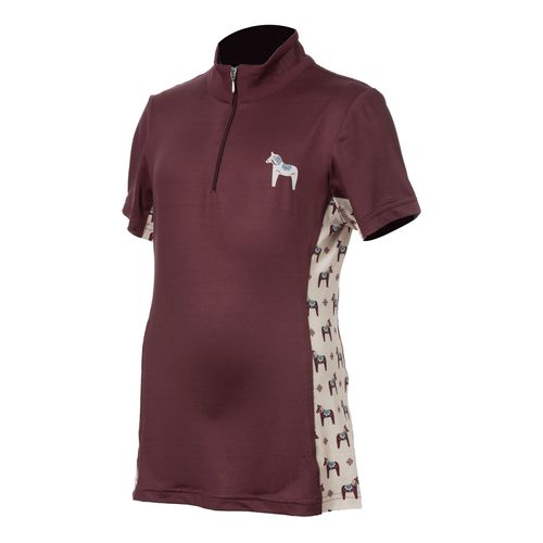 Equinavia Kids' Lena Short Sleeve Quarter Zip Shirt - Burgundy
