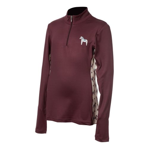 Equinavia Kids' Lena Long Sleeve Quarter Zip Shirt - Burgundy