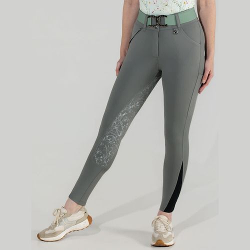 Dapplebay Women's Compression Full Seat Breeches - Graphite/Dragonfly Meadow