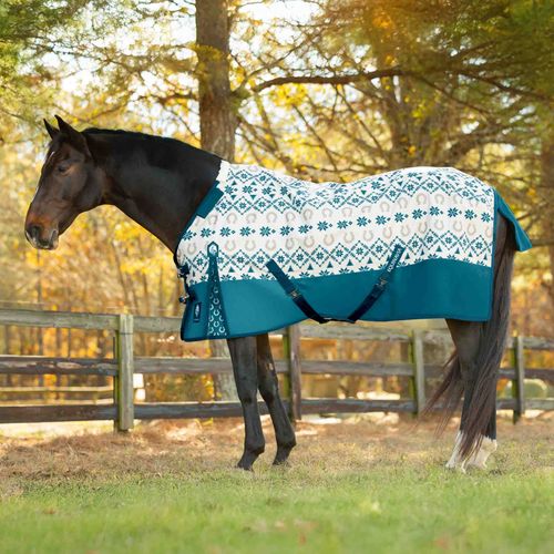 Equinavia Norse Heavy Weight Turnout Blanket 300g - Lyons Blue/Vanilla Cream