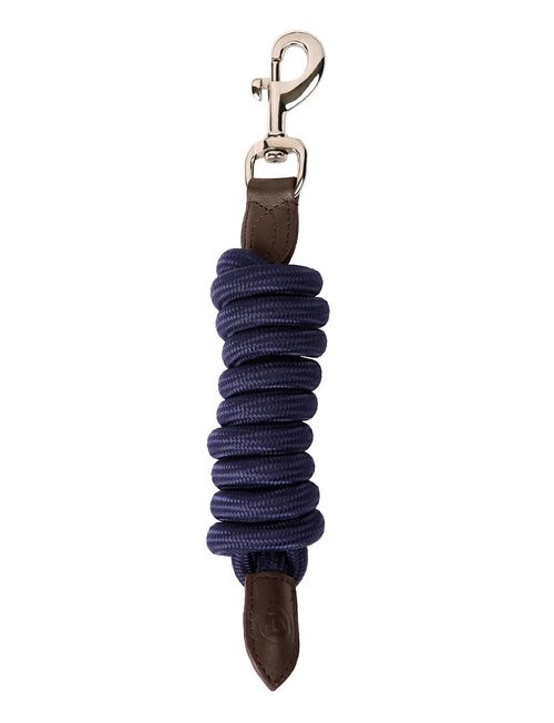 Dublin Leather Rope Lead - Navy/Brown