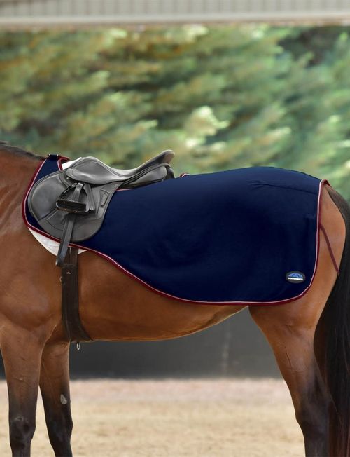Weatherbeeta Anti Static Fleece Quarter Sheet - Navy/Burgundy
