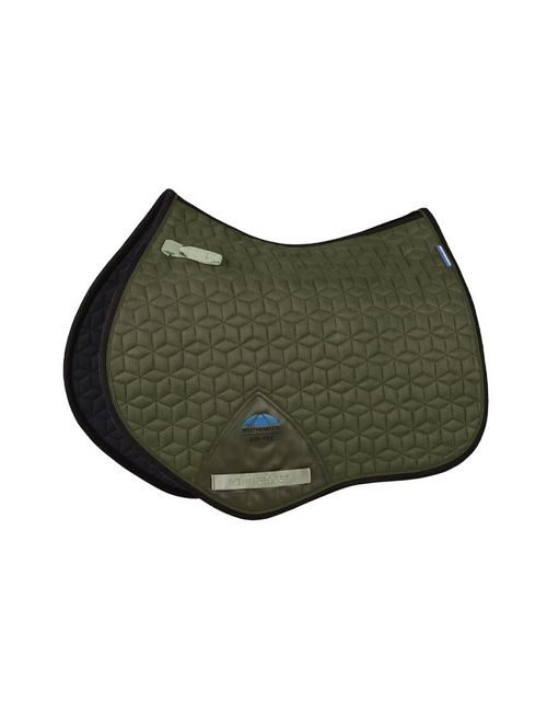Weatherbeeta Suede Elite Air-Tec Jump Shaped Saddle Pad - Olive