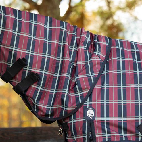 Equinavia Norse Turnout Neck Cover No Fill - Navy/Burgundy
