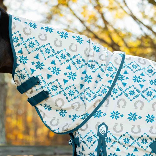 Equinavia Norse Turnout Neck Cover 200g - Lyons Blue/Vanilla Cream