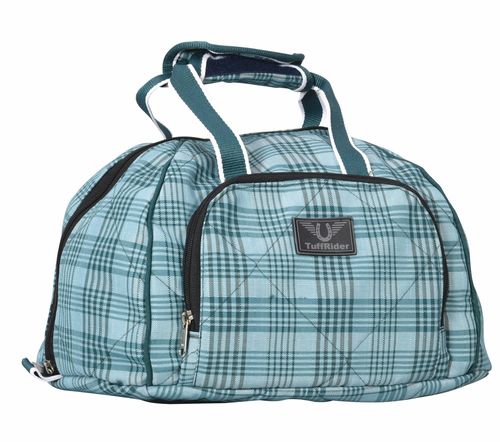 TuffRider Bonum Equestrian Helmet Bag - Teal Plaid