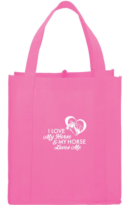 Kelley and Company I Love My Horse & My Horse Loves Me Grocery Tote - Pink