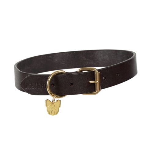 Digby & Fox Flat Leather Dog Collar - Brown