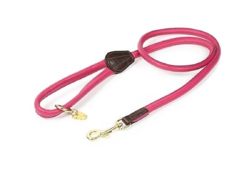 Digby & Fox Rolled Leather Dog Lead - Pink