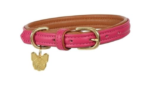Digby & Fox Padded Leather Dog Collar - Pink