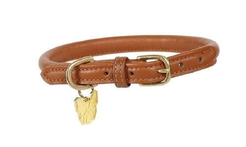 Digby & Fox Rolled Leather Dog Collar - Tan