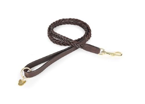 Digby & Fox Plaited Dog Lead - Brown