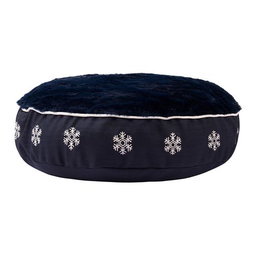 Halo Round Dog Bed - EC Navy/Snowflake