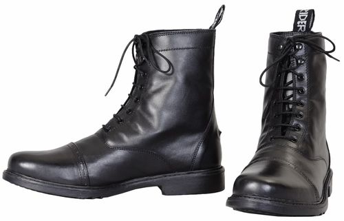 TuffRider Men's Baroque Lace Up Laced Paddock Boots - Black
