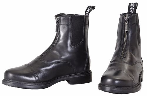 TuffRider Women's Baroque Front Zip Paddock Boots w/Metal Zipper - Black
