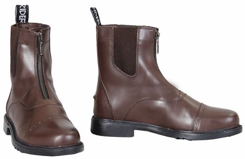 TuffRider Women's Baroque Front Zip Paddock Boots w/Metal Zipper - Mocha