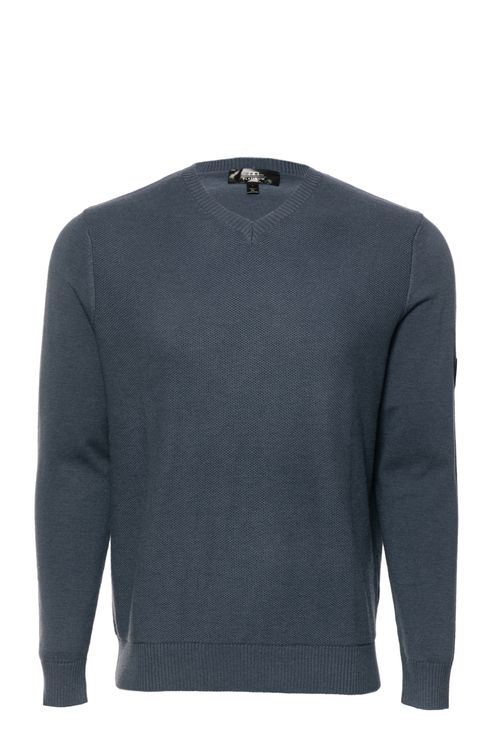 Alessandro Albanese Men's Milano Classic V Neck Sweater - Aviation Blue