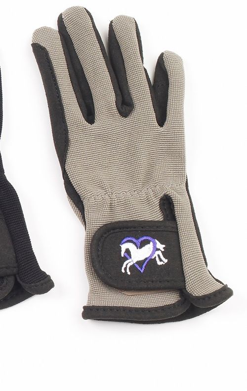 Ovation Kids' Hearts & Horses Gloves - Black