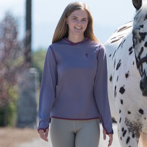 Irideon Kids' Air-Tech Baselayer Hoodie - Opal/Ice Berry