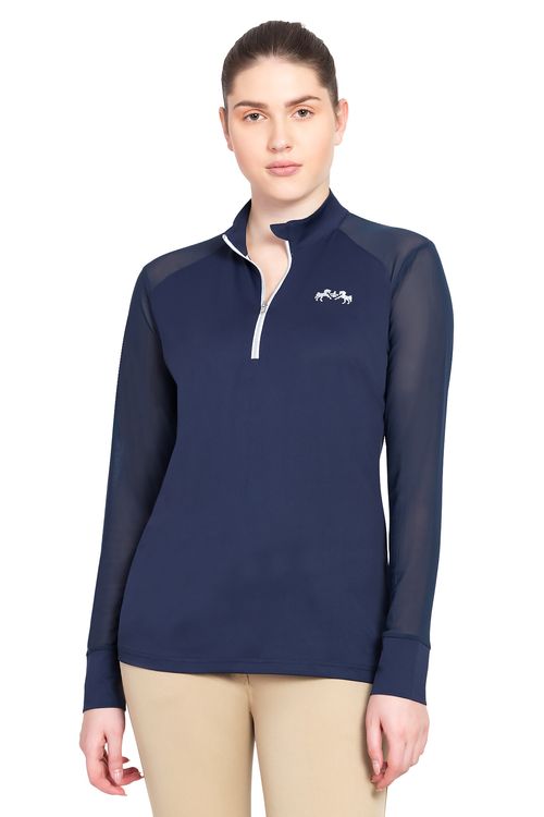 Equine Couture Women's Erna EquiCool Long Sleeve Sport Shirt - EC Navy